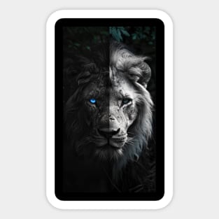 Lion noir et blanc Sticker